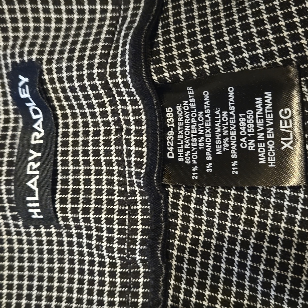 Hilary Radley Black and White Checkered Pull On Pants - Picture 2 of 9